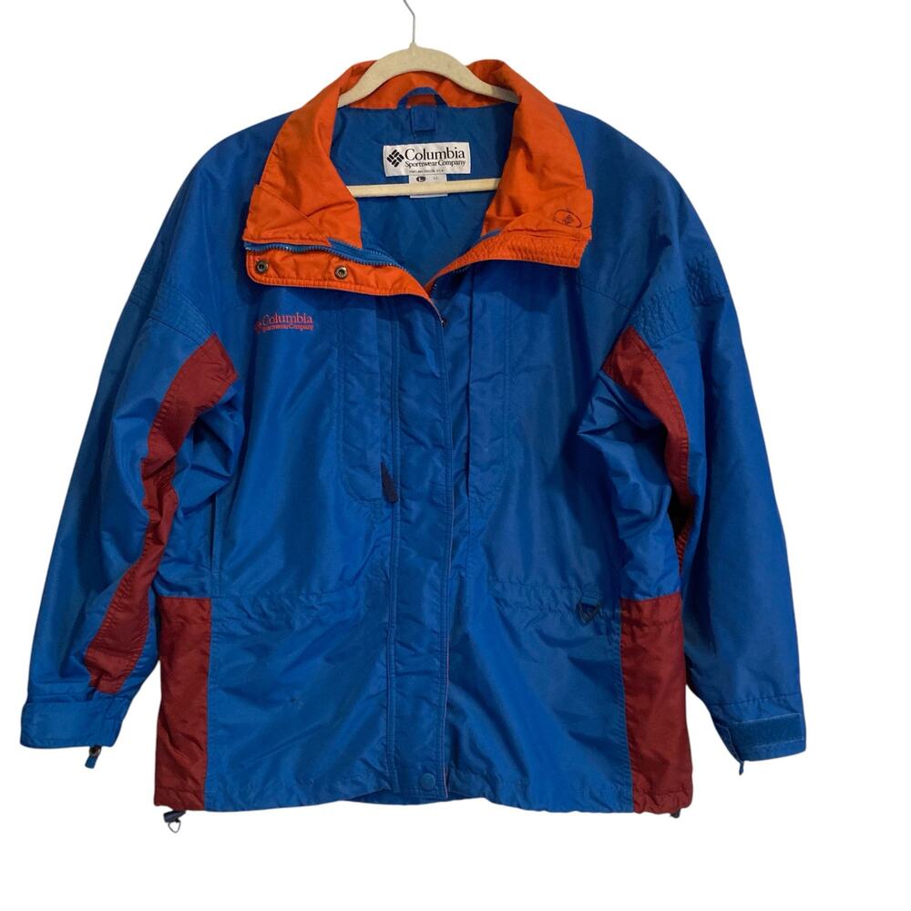 Vintage Columbia Liberty Ridge Blue Orange Full Zip 3 in 1 Winter Coat Sz Large